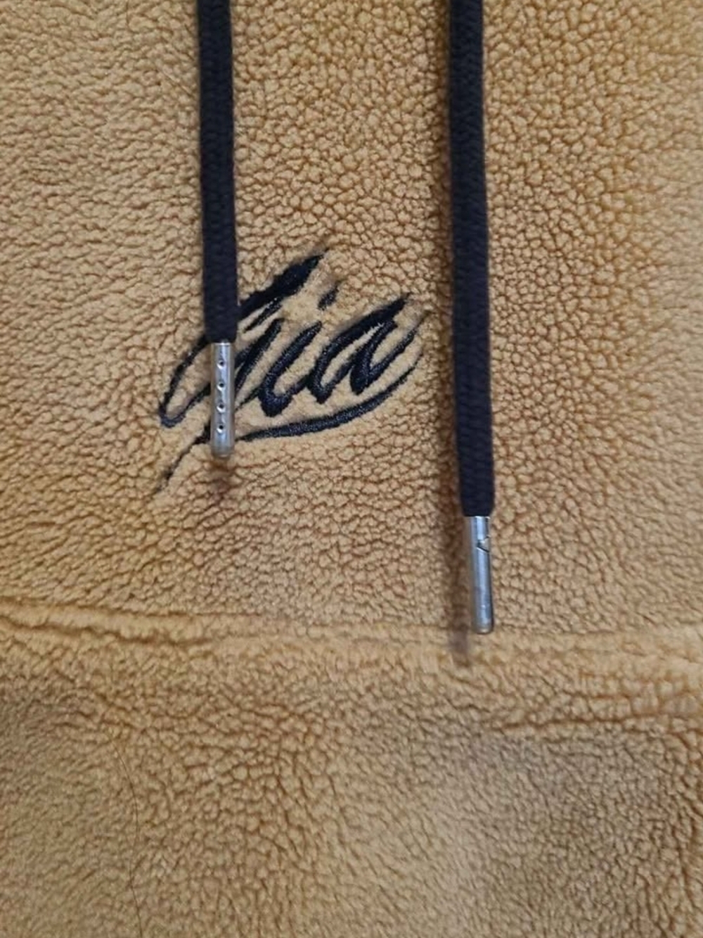 I.AM.GIA Sherpa Hoodie in Camel with Black Drawstrings Size Medium - Picture 3 of 3